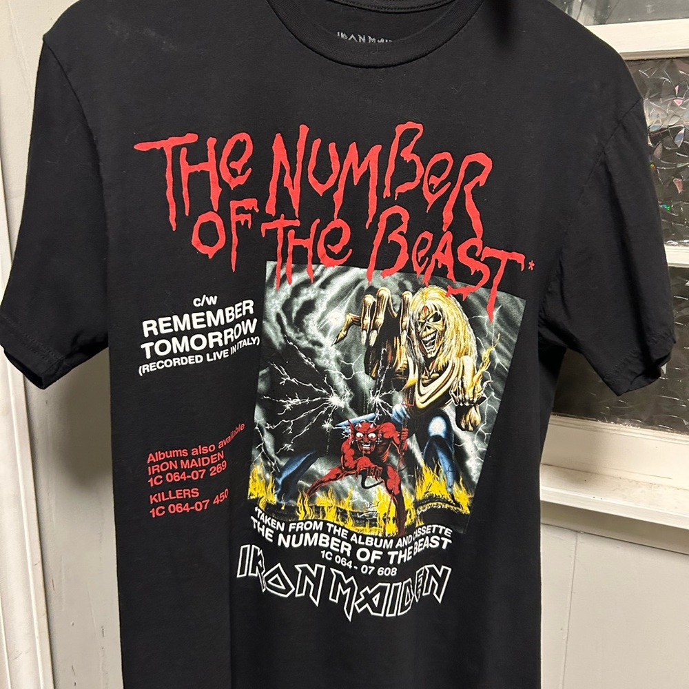 Iron Maiden The Number Of The Beast 1982 Cassette/ Vinyl Promotional Shirt SZ MD